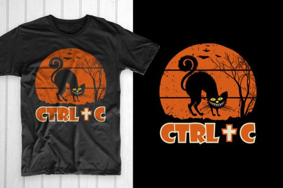 CTRL C Halloween Cat: Graphics & T-Shirt Designs