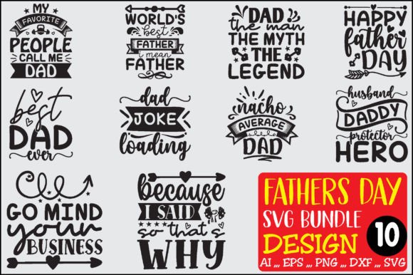 Fathers Day SVG Bundle: Graphics & T-Shirt Designs