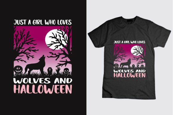 Just a Girl Who Loves Wolves Graphics & T-Shirt Designs