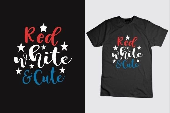 Red White and Cute Graphics for T-Shirt Designs